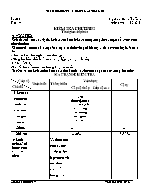 Kiểm tra chương I Hình 9, thời gian 45 phút